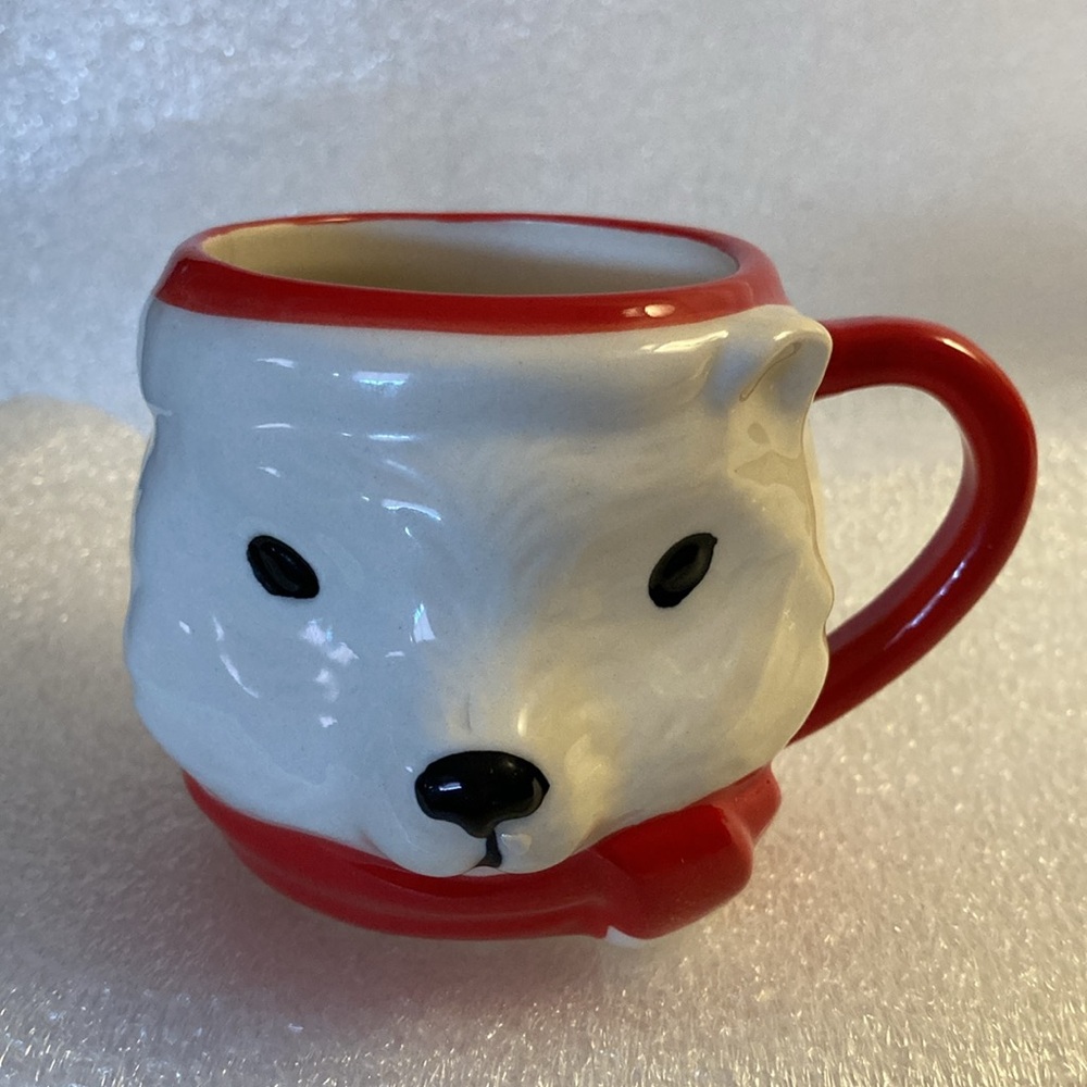 Indigo Ceramic Holiday Polar Bear Red & White Christmas Mug